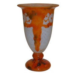 Schneider Art Deco Cameo  "A Pied Souffle" Vase