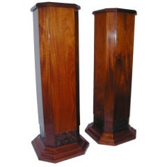 Pair of Mahogany Art Deco Pedestals