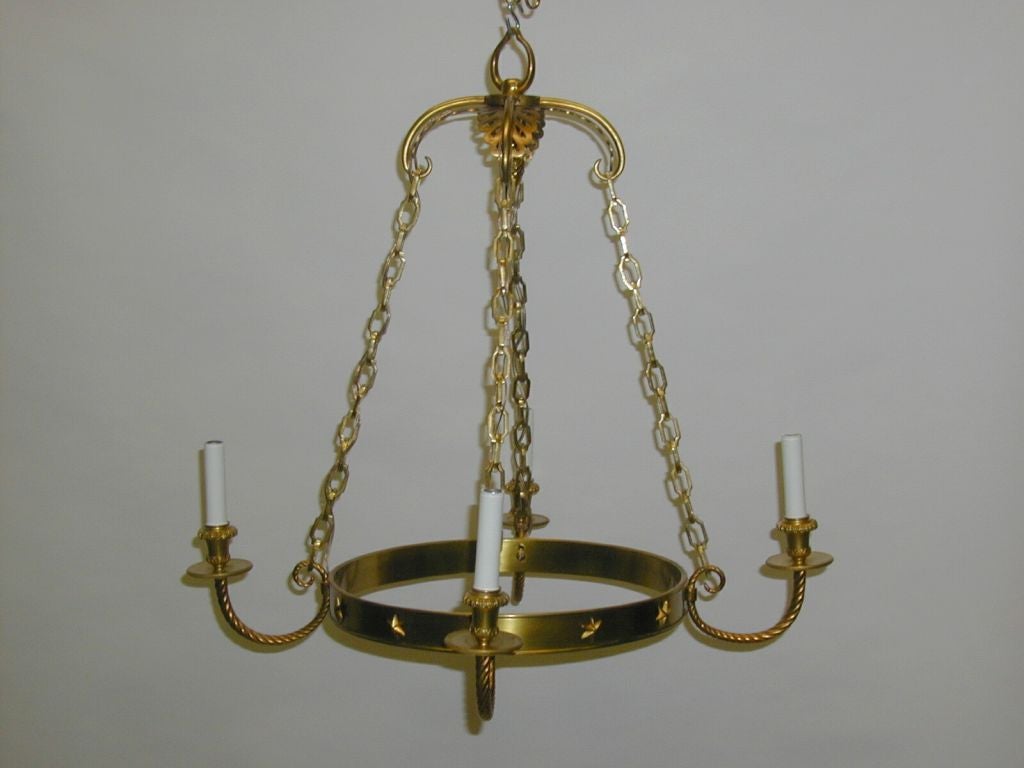 House of Jansen Bronze Chandelier