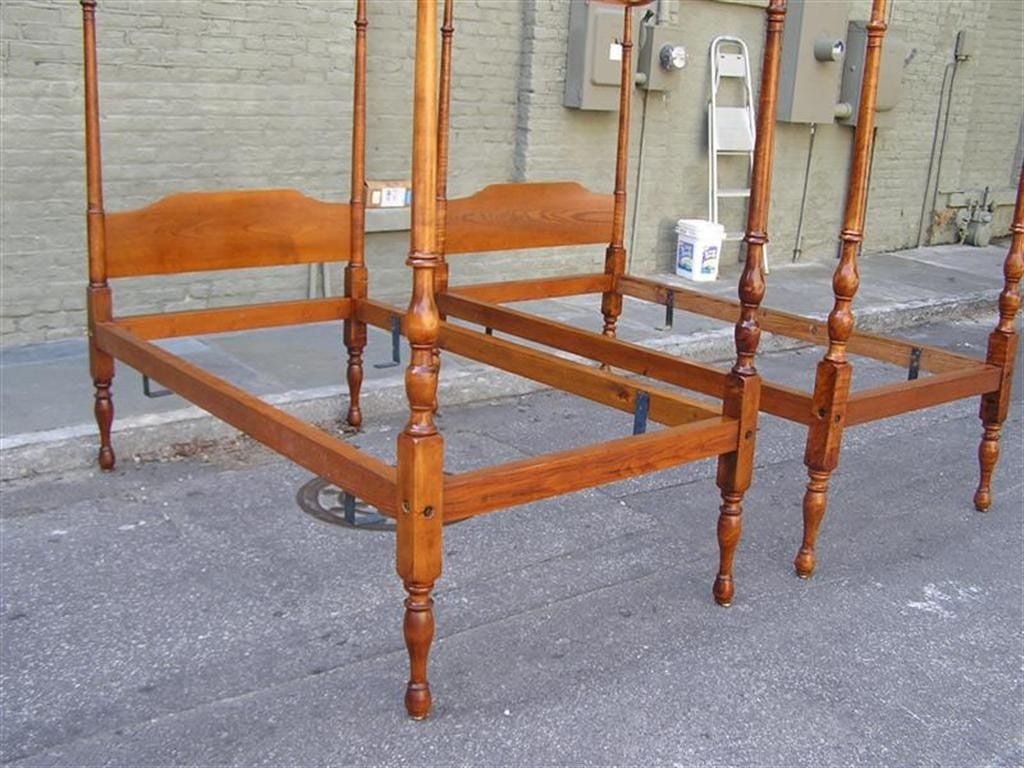 Pair of Walnut Twin Beds 4