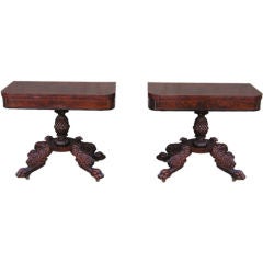 Pair of American Mahogany Game Tables