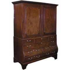 English Chippendale Mahogany Bombay Linen Press. Circa 1770 12