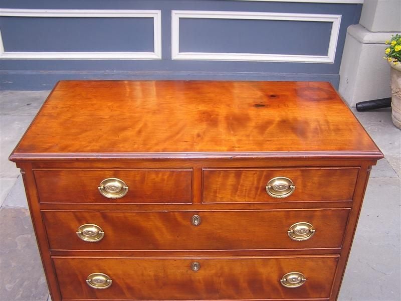 American Colonial American Cherry Chest of Drawers with Flanking Fluted Quarter Columns, VA C 1780 For Sale