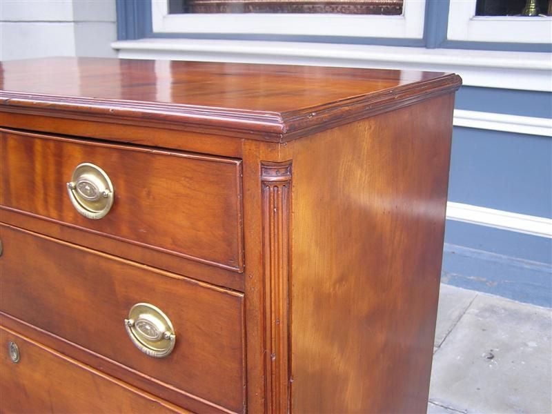 American Cherry Chest of Drawers with Flanking Fluted Quarter Columns, VA C 1780 In Excellent Condition For Sale In Hollywood, SC