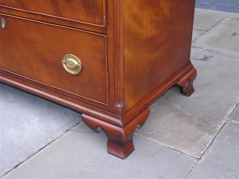 Late 18th Century American Cherry Chest of Drawers with Flanking Fluted Quarter Columns, VA C 1780 For Sale