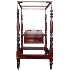 American Mahogany Classical Acanthus Carved Four Poster Bed. Circa 1815 6