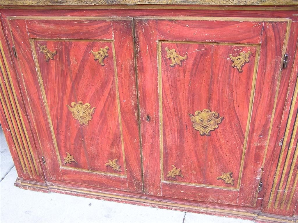 painted console cabinet