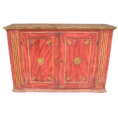 French Faux Painted & Gilt Console Cabinet. Circa 1790 11