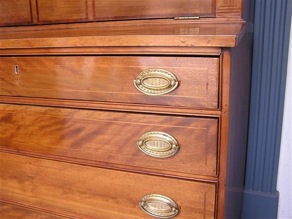 Early 19th Century American Hepplewhite Birch Fall Front Inlaid Desk.  Circa 1810 For Sale