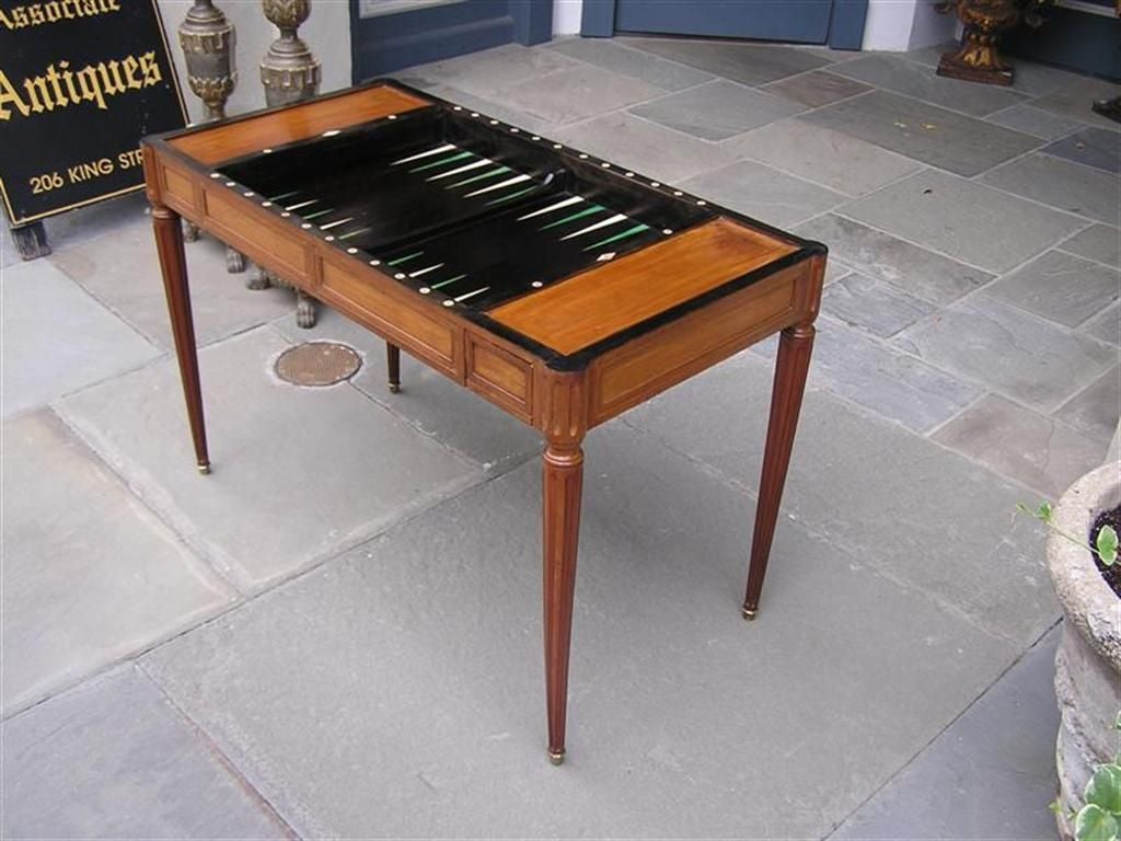 Louis Philippe Italian Mahogany Tric Trac Game Table. Circa 1815