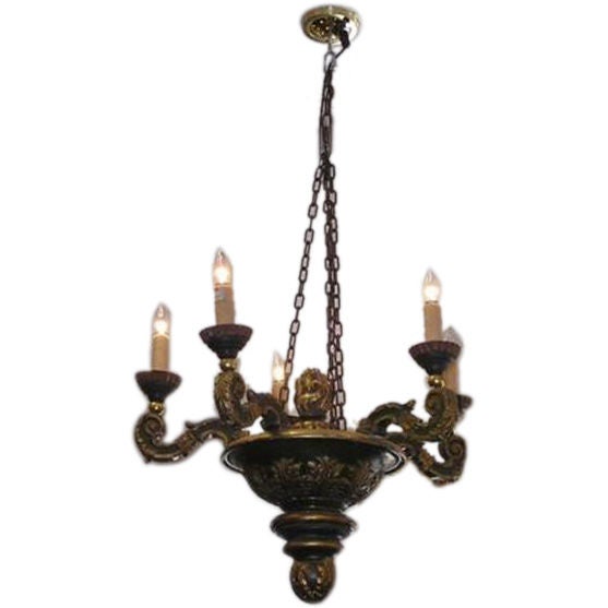 Italian Carved Wood Chandelier For At 1stdibs Italian Carved Wood Chandelier For