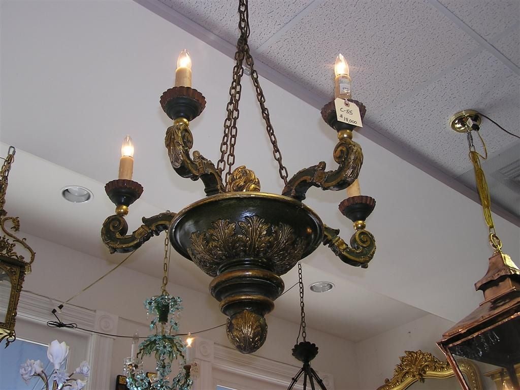 Italian Carved Wood Chandelier For Sale 2