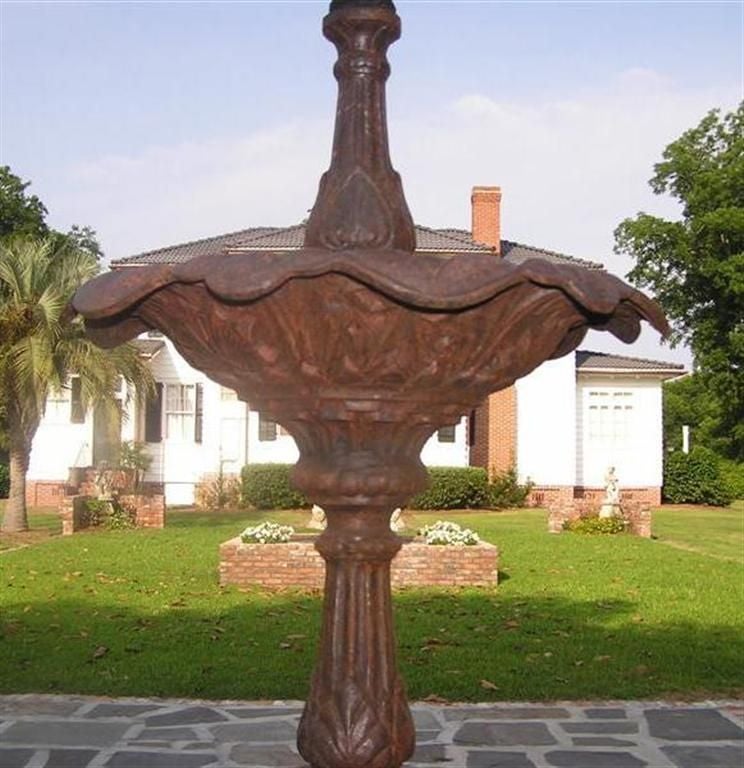 American Cast Iron Three Tiered Decorative Fountain, Fiske , NY .  Circa 1860 In Excellent Condition In Charleston, SC