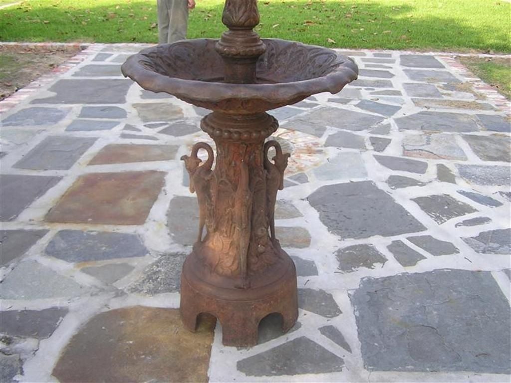 American Cast Iron Three Tiered Decorative Fountain, Fiske , NY .  Circa 1860 1