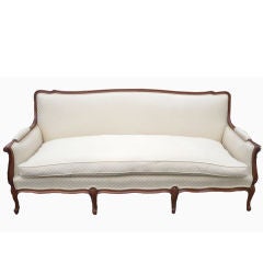 Louis XV Style Walnut and Upholstered Settee