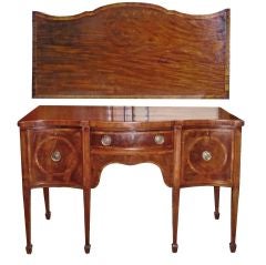 George III Inlaid Mahogany Serpentine Sideboard 18th Century
