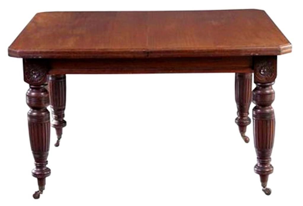 English Regency Style Walnut Dining Table 19th Century