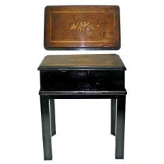 Antique Swiss Inlaid Rosewood Music Box on Stand Circa 1870