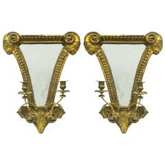 Pair Irish Marino County Two-Light Girandole Mirrors C. 1770-90