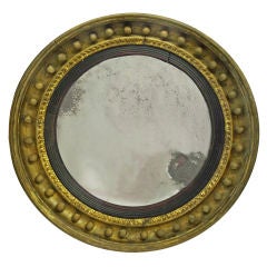 American or English Giltwood Bullseye Convex Mirror
