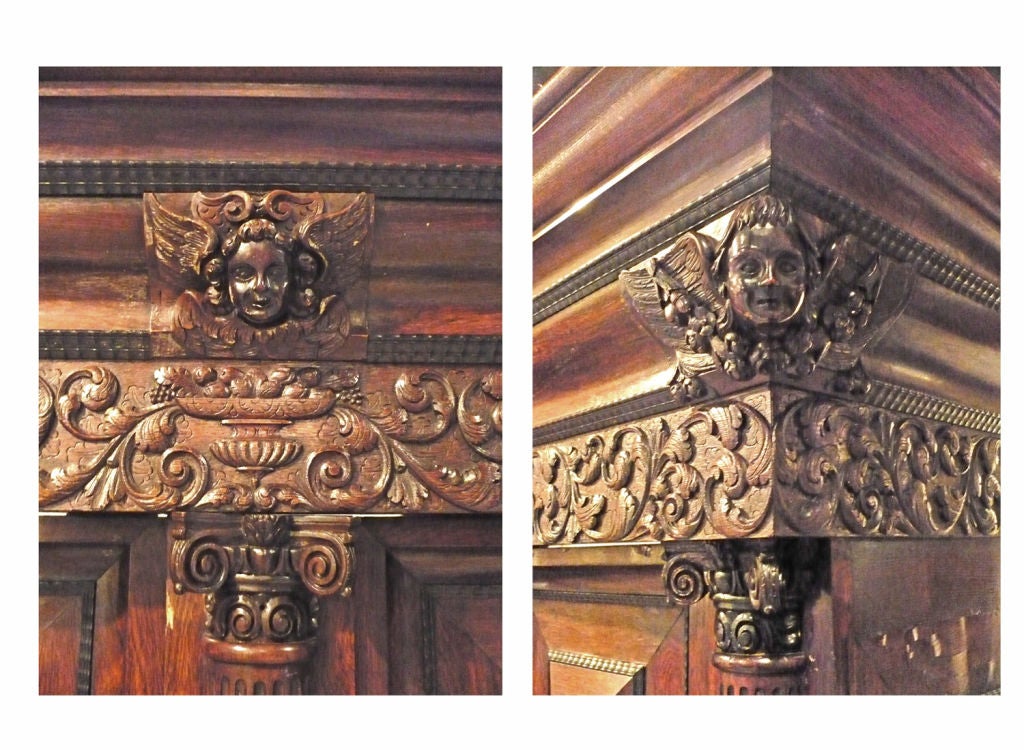 Ebonized Dutch Carved Oak and Rosewood Kas For Sale