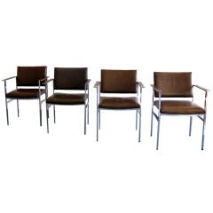 Set of Four Ward Bennett Arm Chairs by Brickel and Eppinger