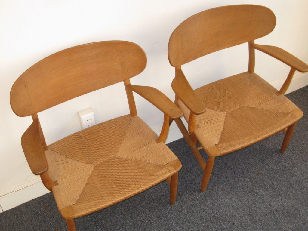 20th Century Hans J Wegner CH-22 Lounge Chairs for Carl Hansen & Son