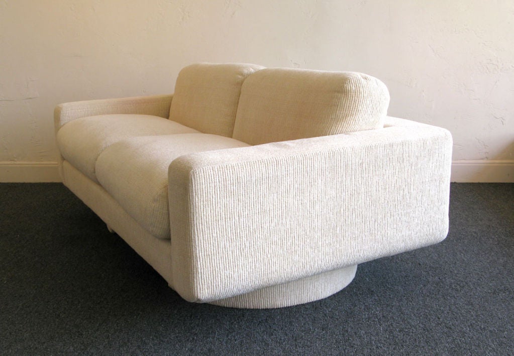 Custom 1980s Down Filled Loveseat Sofa by Directional