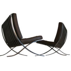 Pair of Barcelona Chairs by Mies Van Der Rohe