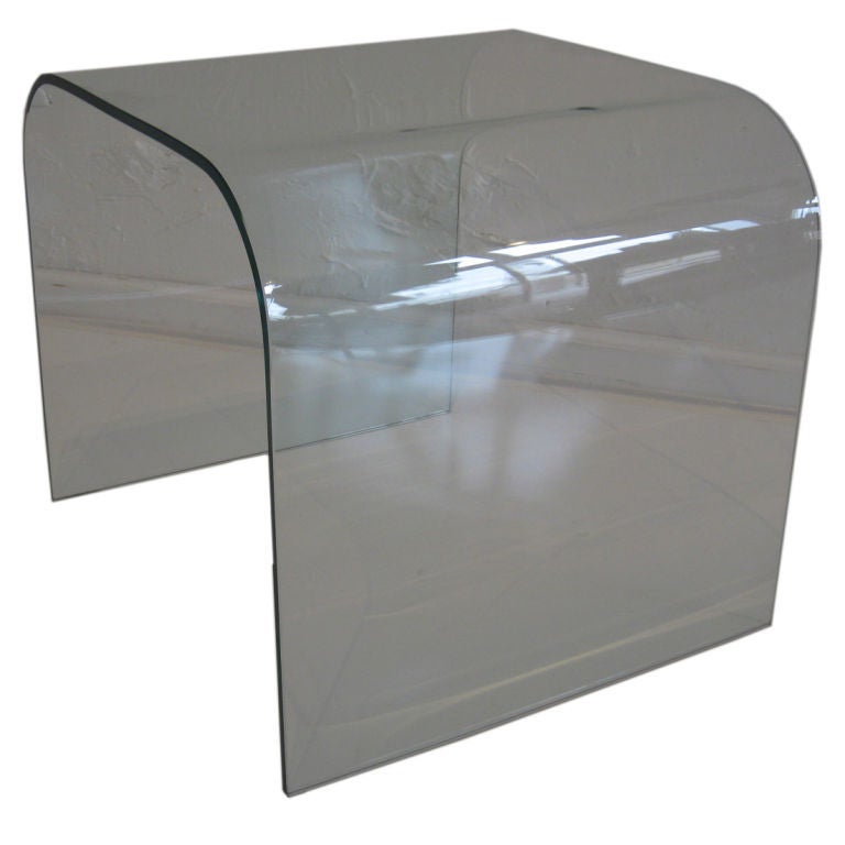 Bent Glass Side or Lamp Table by Fiam