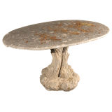 European Faux Bois Oval Garden Table
