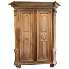 18c French Stripped Oak Louis XIV Armoire - Neoclassical Carving