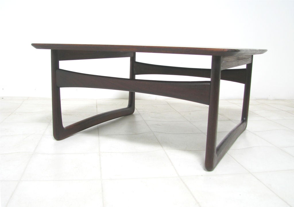 Low Square Danish Teak Coffee Table by Peter Hvidt 1