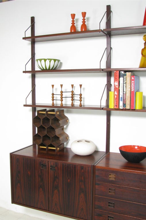 Danish Rosewood Modular Wall Unit by Bernhard Pedersen, ca. 1960