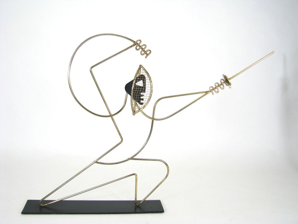 American Pair of Wirework Sculptures by Frederick Weinberg