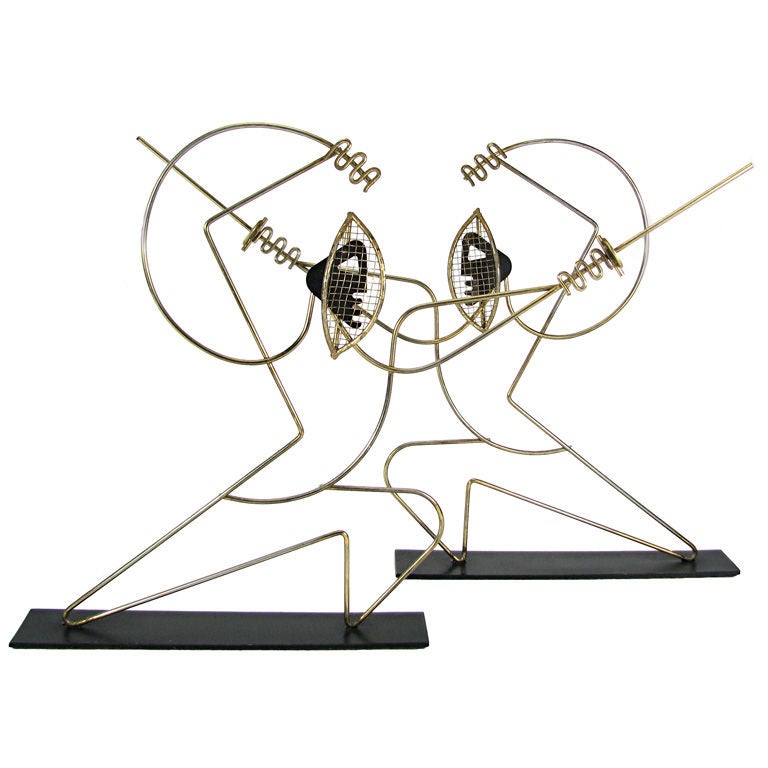 Pair of Wirework Sculptures by Frederick Weinberg