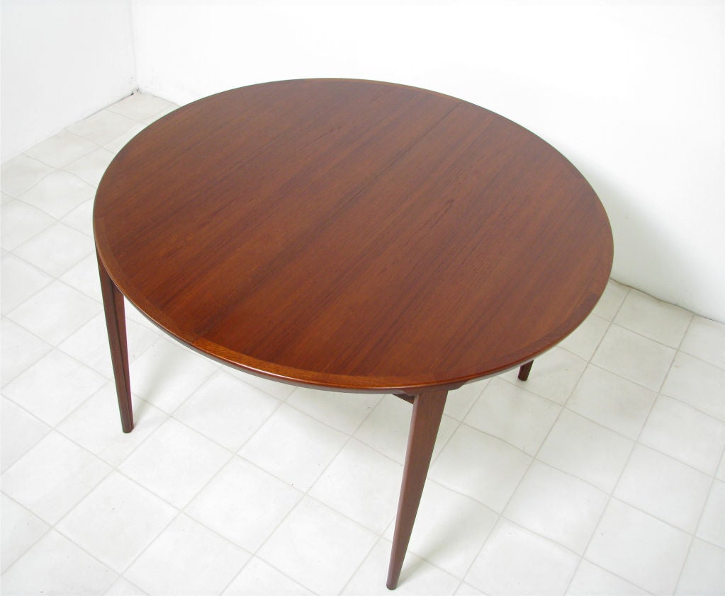 Danish Teak Dining Table by Henry Rosengren Hansen, with leaves