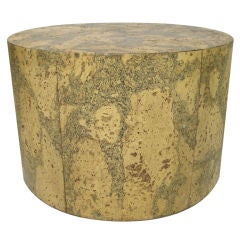 Retro Occasional Drum Table of Highly Variegated Cork ca. 1960s