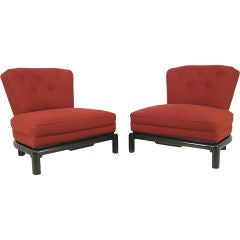 Pair of Oversized Slipper Chairs by Baker Furniture