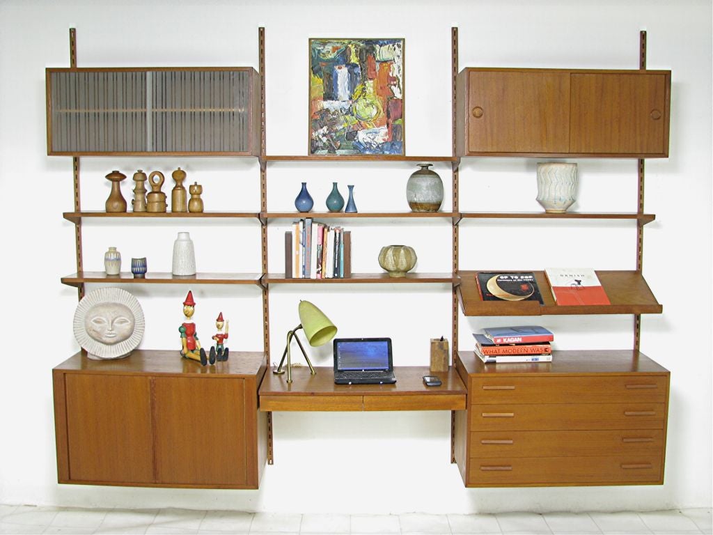 Danish Teak Wall Unit by Kai Kristiansen, circa 1960s