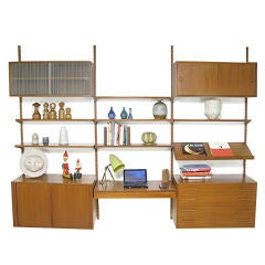 Vintage Danish Teak Wall Unit by Kai Kristiansen, circa 1960s