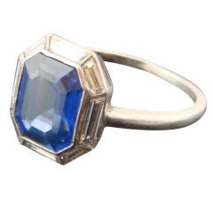 Sapphire and Platinum Ring
