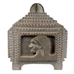 'Aluminum' Tramp Art Box with Relief Carvings