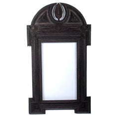 Fine Tramp Art Frame with Arched Top & Arrowhead Design