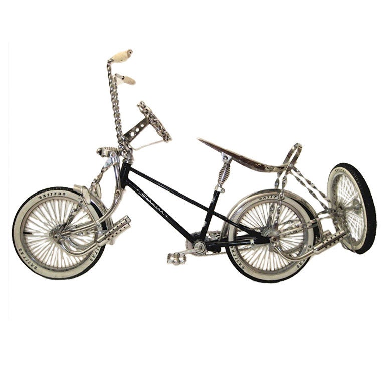 Vintage Schwinn Custom Chrome Lowrider Bicycle as Sculpture For Sale