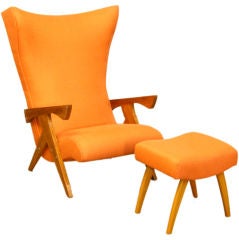 Jose Zanine Caldas  large "Z" line lounge chair and ottoman