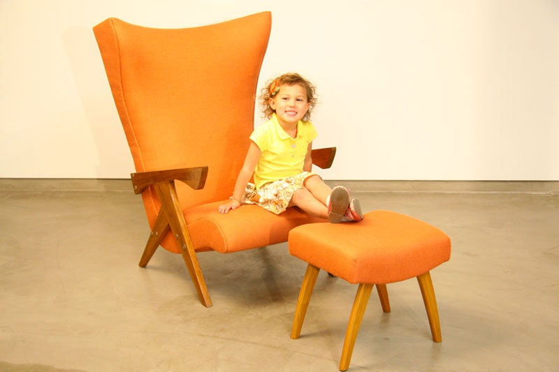 Jose Zanine Caldas  large "Z" line lounge chair and ottoman