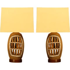 Pair of pierced table lamps by Brent Bennett