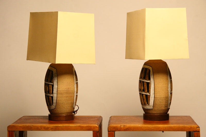 Pair of pierced table lamps by Brent Bennett
