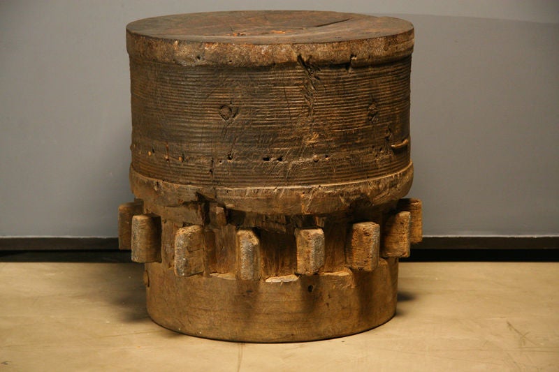 Brazilian Pair of solid rustic end tables made from a windmill